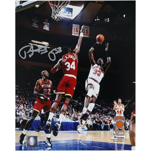 Patrick Ewing Signed 8 x 10 Fadeaway Photo | Knicks vs. Rockets