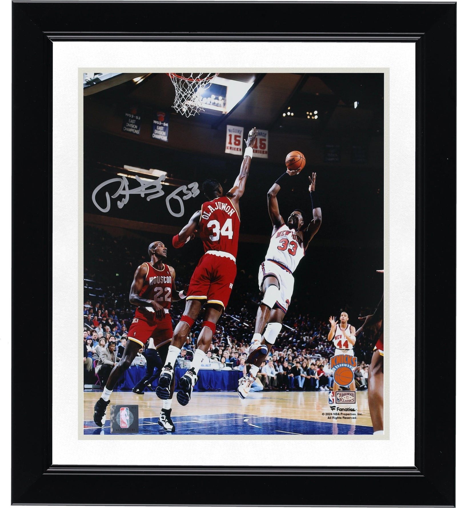 Patrick Ewing Signed 8 x 10 Fadeaway Photo | Knicks vs. Rockets