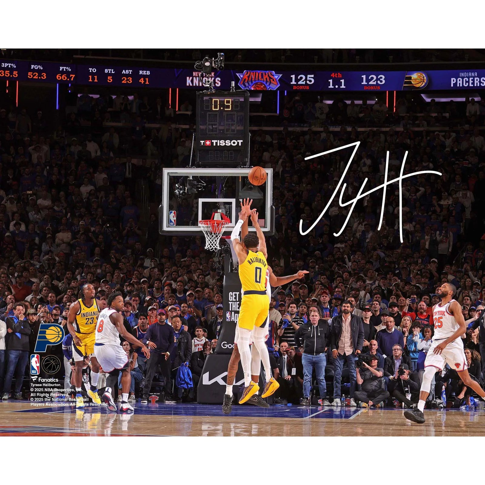 Tyrese Haliburton Signed 8 x 10 Photo | Eastern Conference Finals Game-Tying Shot