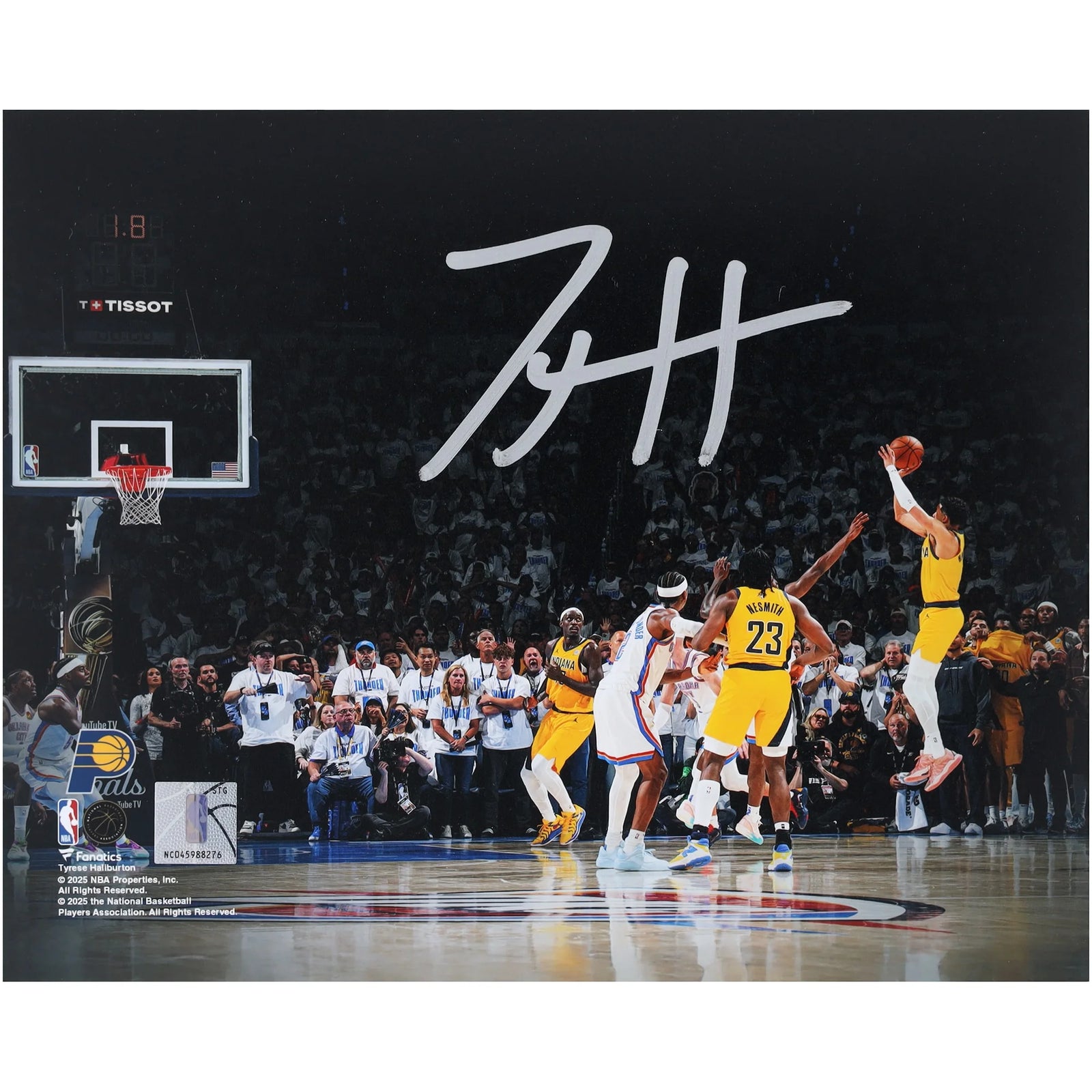 Tyrese Haliburton Indiana Pacers Autographed 8" x 10" 2025 NBA Finals Game 1 vs. Oklahoma City Thunder Game-Winning Shot Photograph