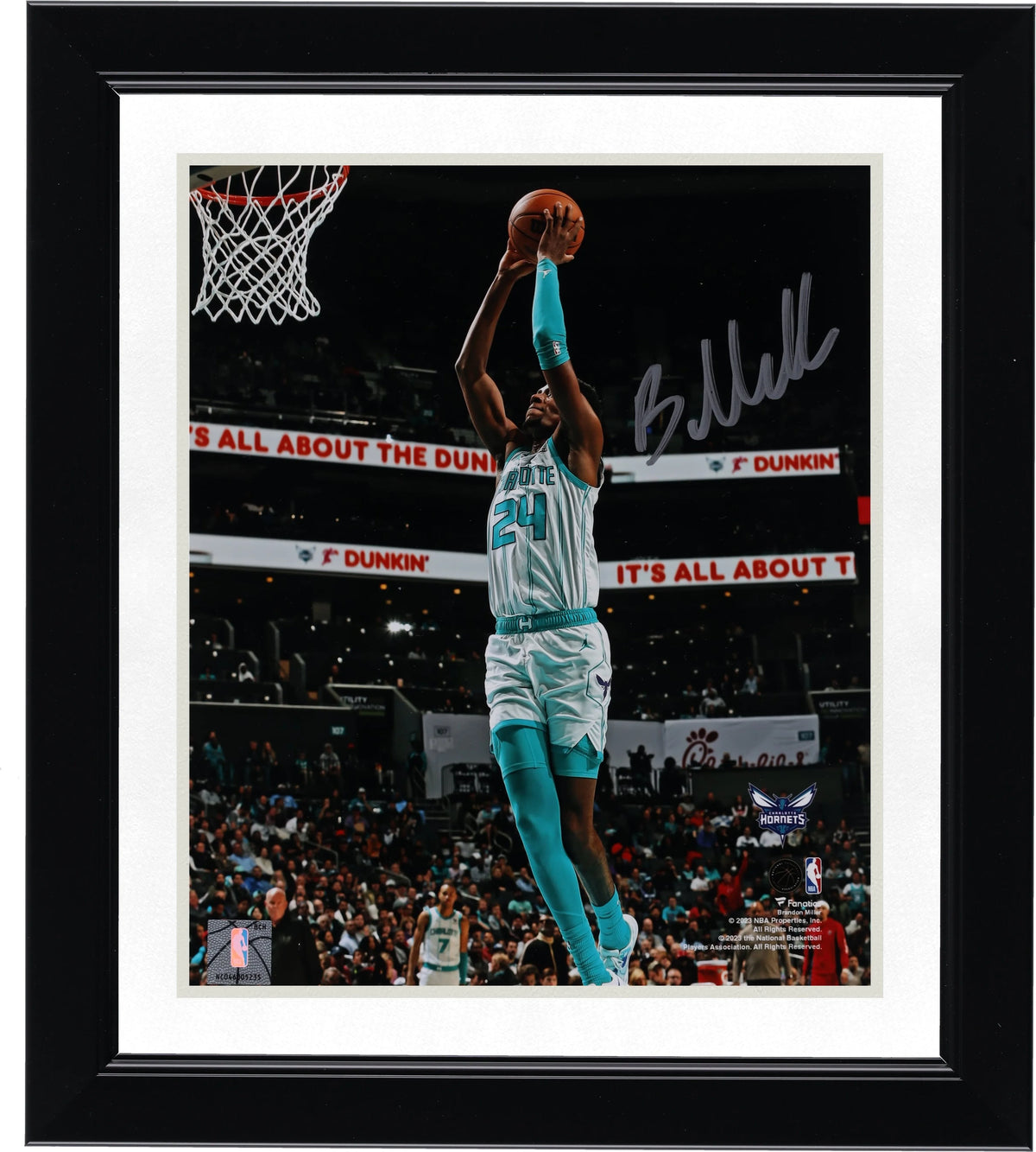 Brandon Miller Signed 8 x 10 Photograph | Charlotte Hornets