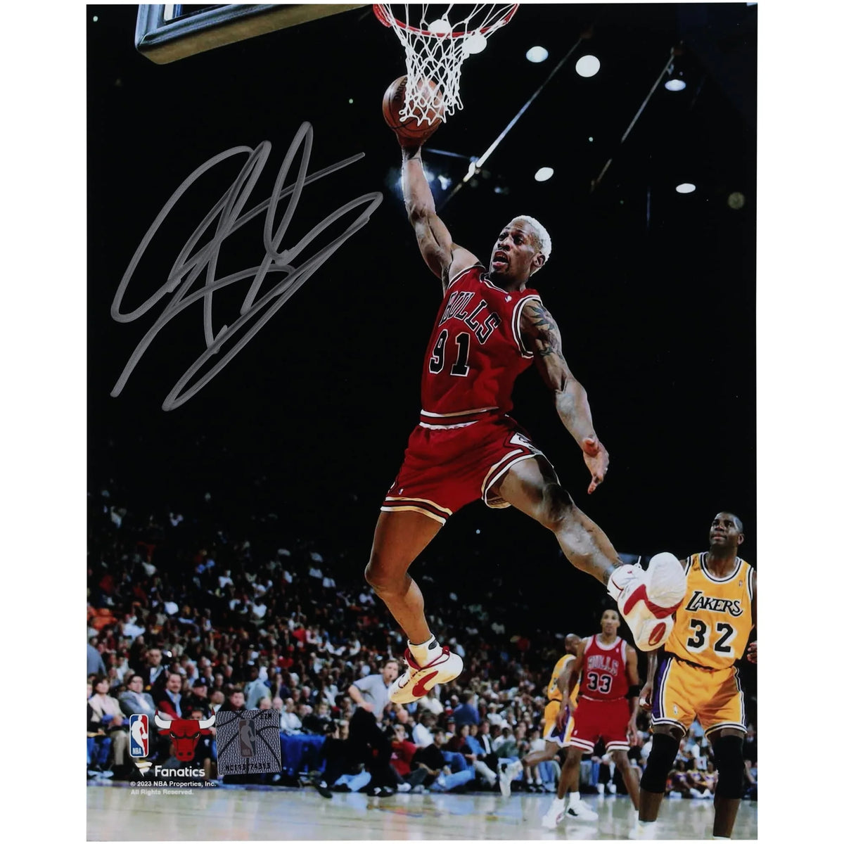 Dennis Rodman Signed 8 x 10 Photo | Rebound vs Lakers