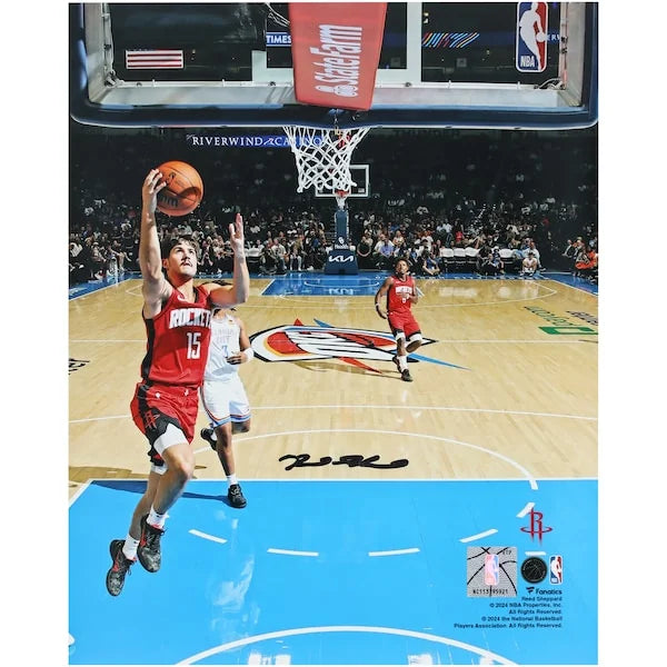 Reed Sheppard Signed Houston Rockets 8 x 10 Photograph | Thunder Layup