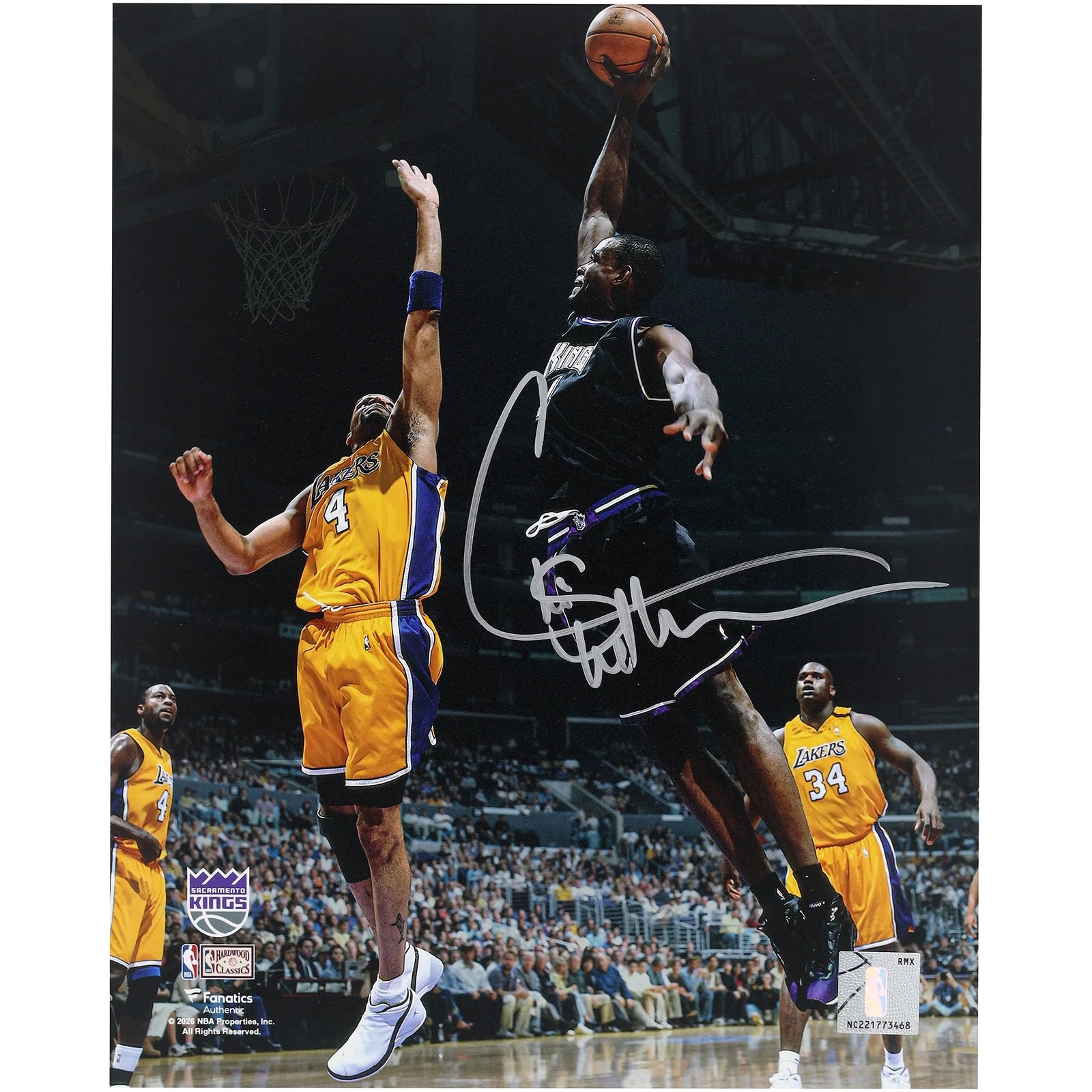 Chris Webber Signed 8 x 10 Photograph | Sacramento Kings vs Lakers