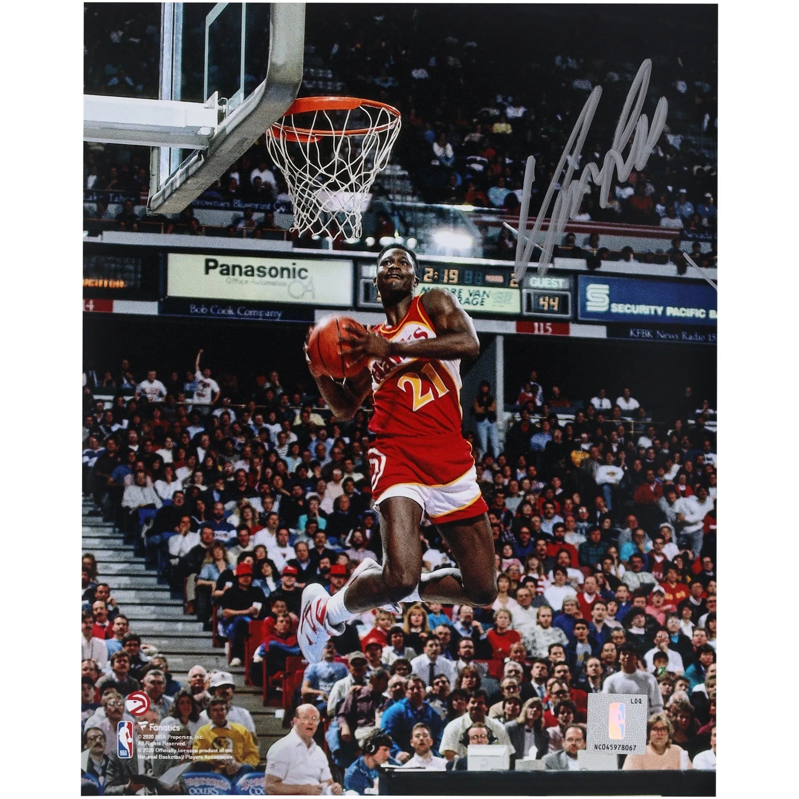 Dominique Wilkins Signed 8 x 10 Photo | 1988 Dunk Contest Two Hand Reverse Dunk