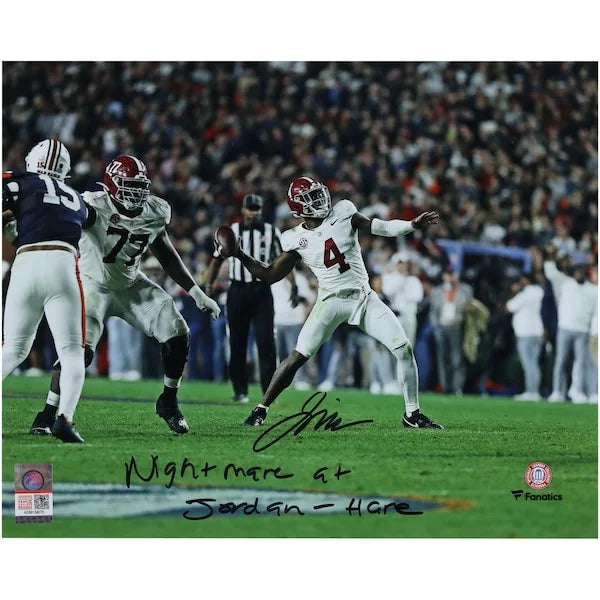 Jalen Milroe Signed Alabama 8 x 10 Photo | Nightmare at Jordan-Hare