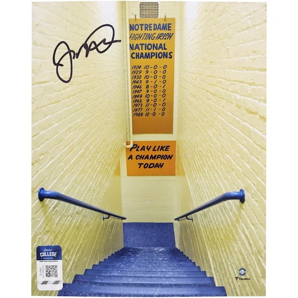 Joe Montana Signed 8 x 10 Notre Dame Photo | Play Like a Champion