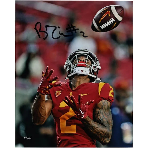 Brenden Rice Signed 8 x 10 Catching Photograph | USC Trojans