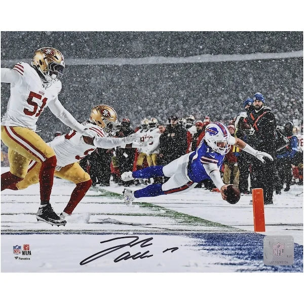 Josh Allen Signed 8 x 10 Photograph | Bills Diving Snow Touchdown