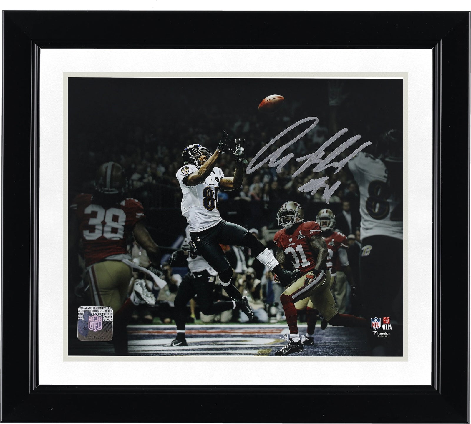 Anquan Boldin Signed 8 x 10 Photo | Super Bowl XLVII Touchdown