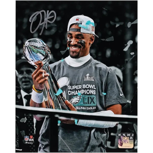 Jalen Hurts Signed 8 x 10 Super Bowl LIX Champions Photo | Eagles