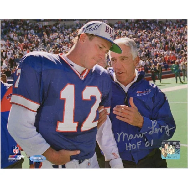 Marv Levy Signed 8 x 10 Photograph | Buffalo Bills HOF 01 Inscription