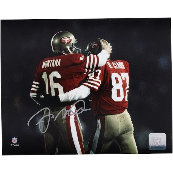 Joe Montana Signed 8 x 10 Photo with Dwight Clark | 49ers
