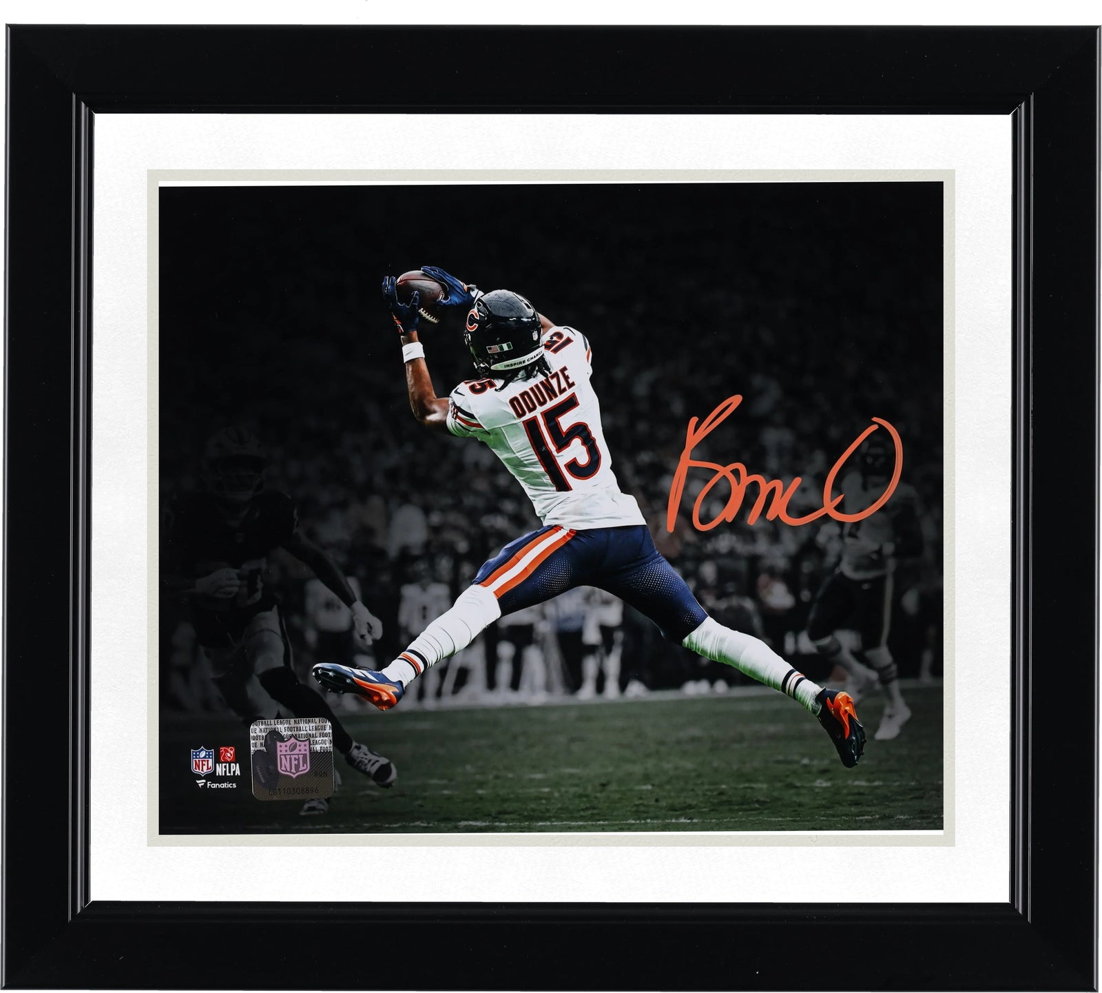 Rome Odunze Signed 8 x 10 Leaping Catch Photo | Chicago Bears
