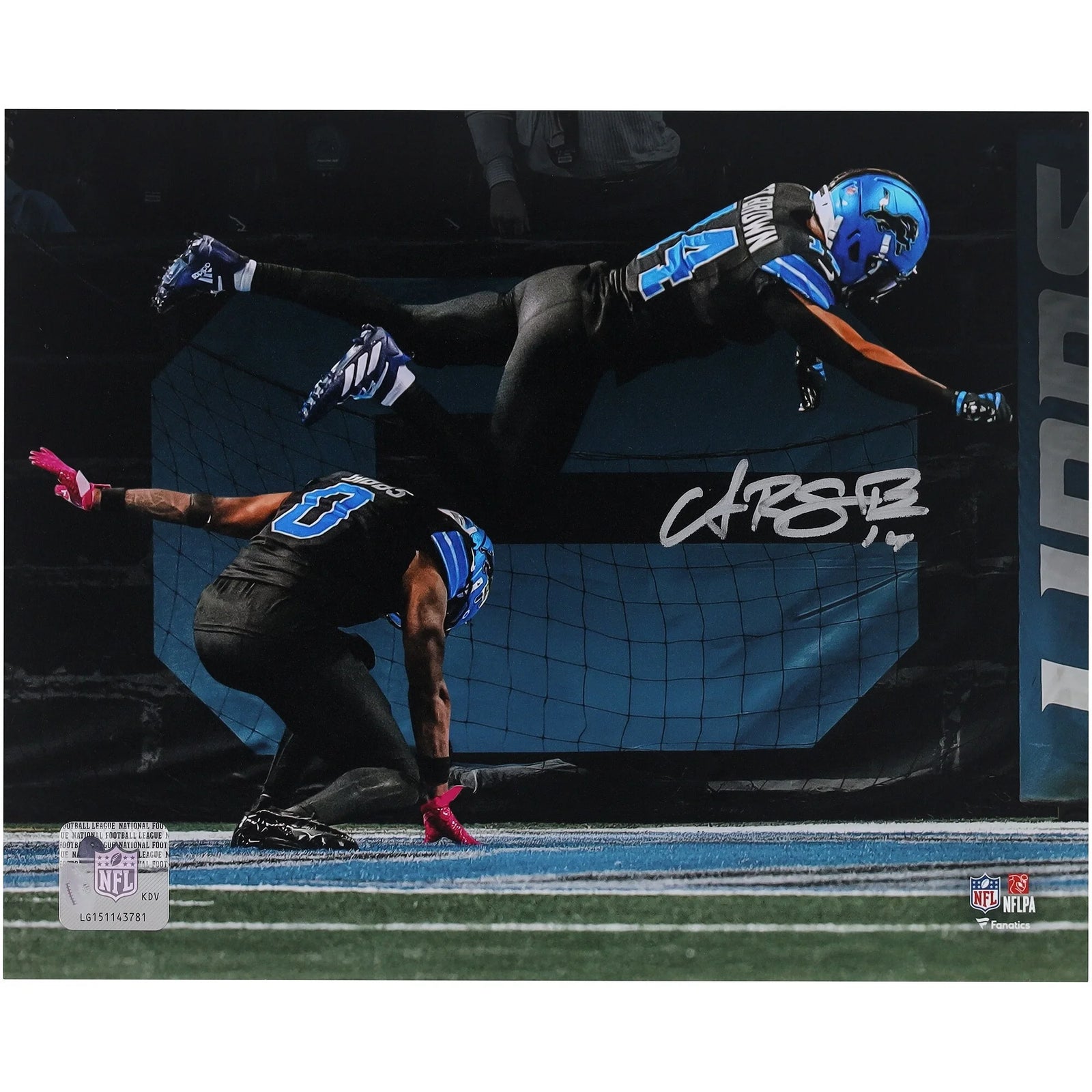 Amon-Ra St. Brown Signed 8 x 10 Lions Photo | Touchdown Celebration