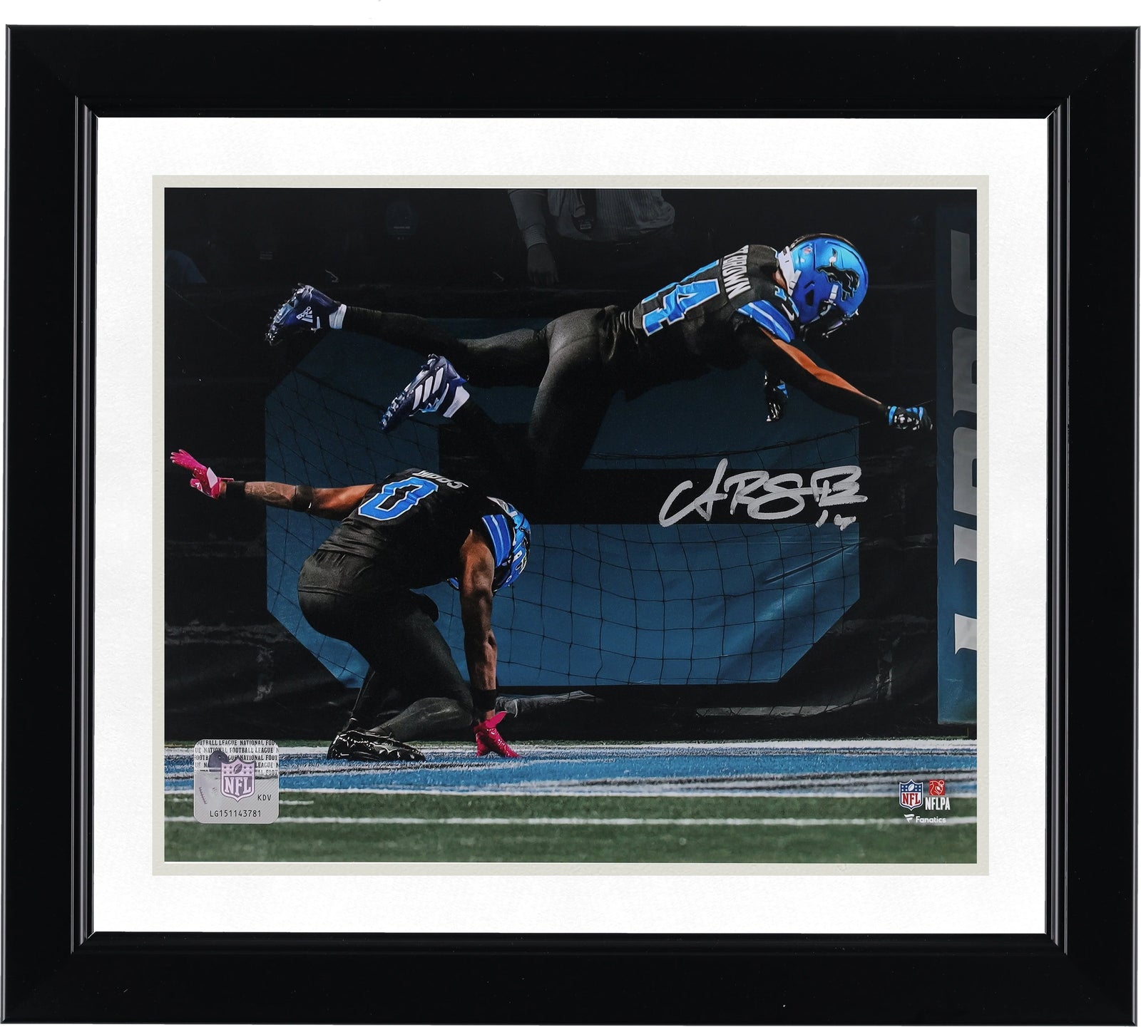 Amon-Ra St. Brown Signed 8 x 10 Lions Photo | Touchdown Celebration