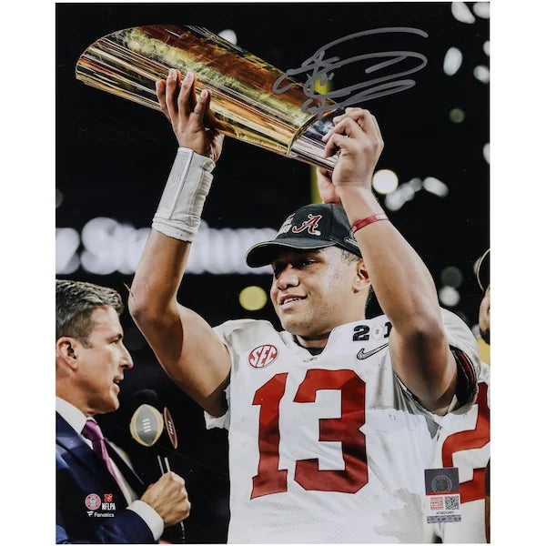 Tua Tagovailoa Signed 8 x 10 Alabama Photo | BCS Trophy