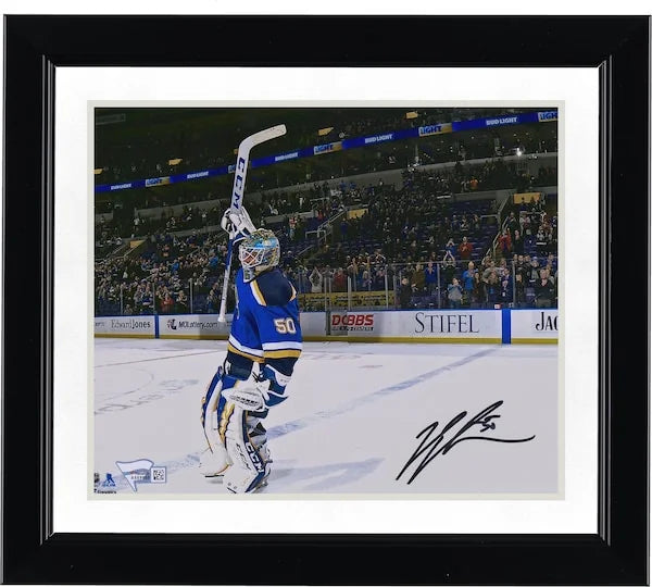 Jordan Binnington Signed St. Louis Blues 8 x 10 Photograph | Stick Salute