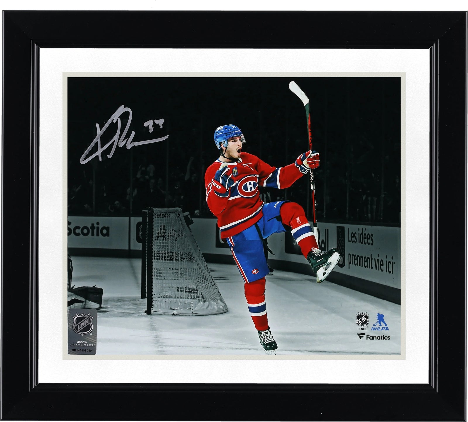 Kirby Dach Signed 8 x 10 Photograph | Montreal Canadiens Jersey