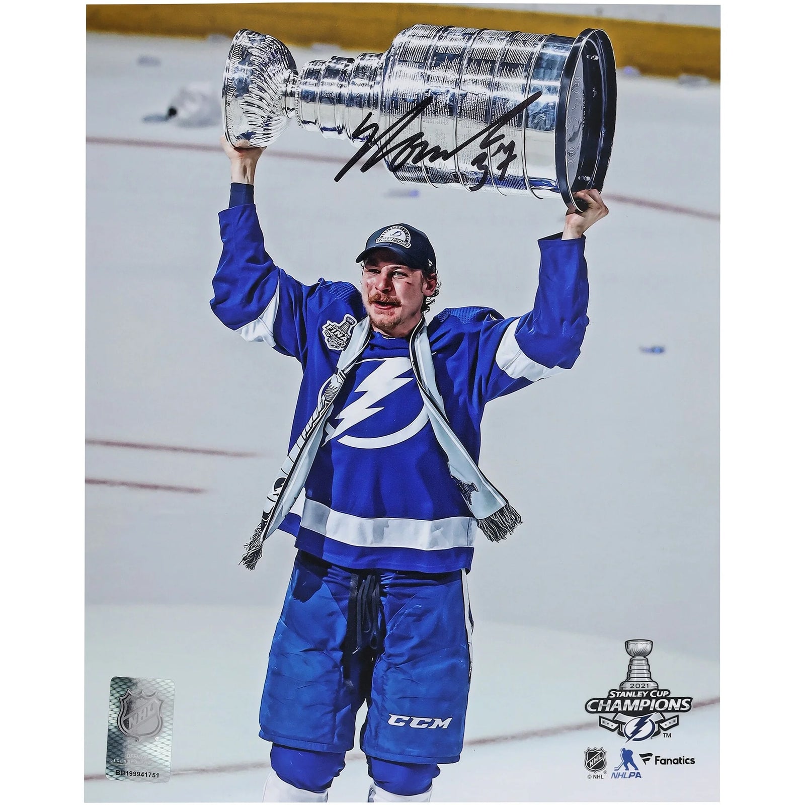 Yanni Gourde Signed 8 x 10 Photo | 2021 Stanley Cup Champions