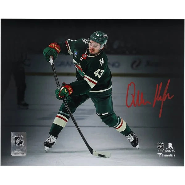 Quinn Hughes Signed 8 x 10 Wild Debut Photo | Minnesota Wild