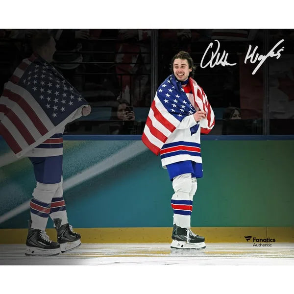 Quinn Hughes Signed Team USA 8 x 10 Photo | 2026 Olympic Gold Medal | W08HKHU0075