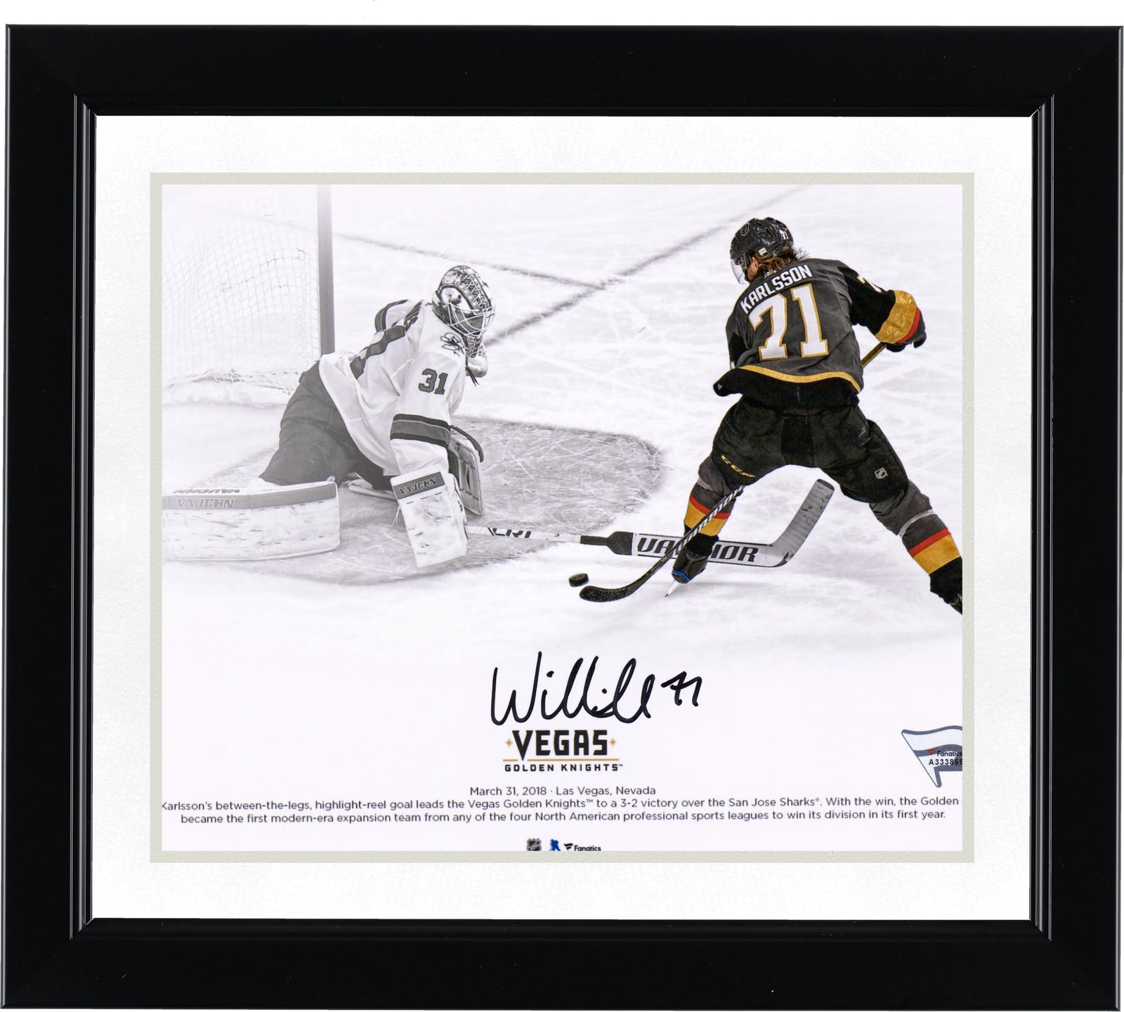 William Karlsson Signed 8 x 10 Photograph | Vegas Golden Knights