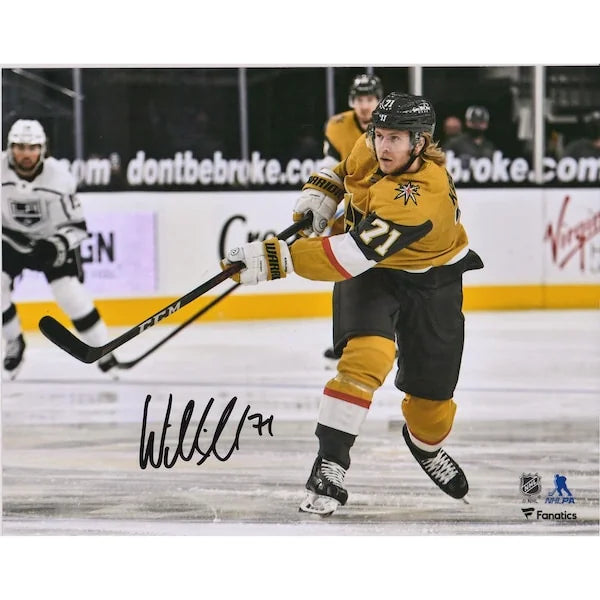 William Karlsson Signed 8 x 10 Gold Jersey Shooting Photograph | Vegas Golden Knights