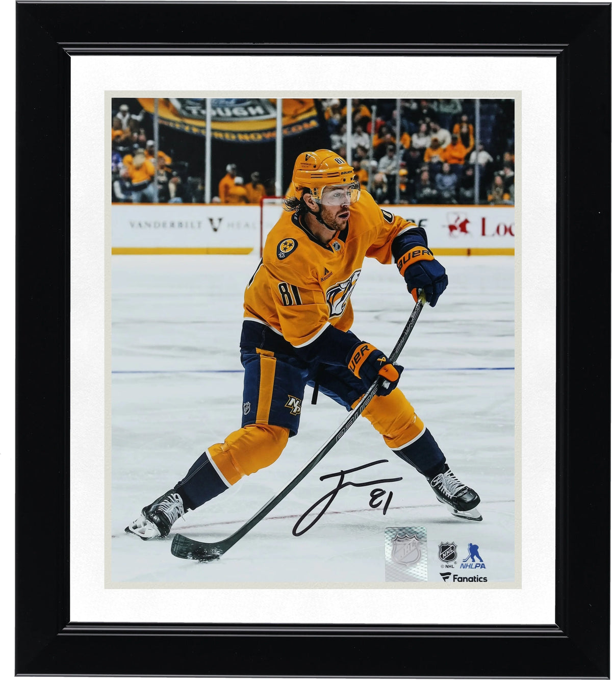 Jonathan Marchessault Signed 8 x 10 Photo | Nashville Predators Gold Jersey