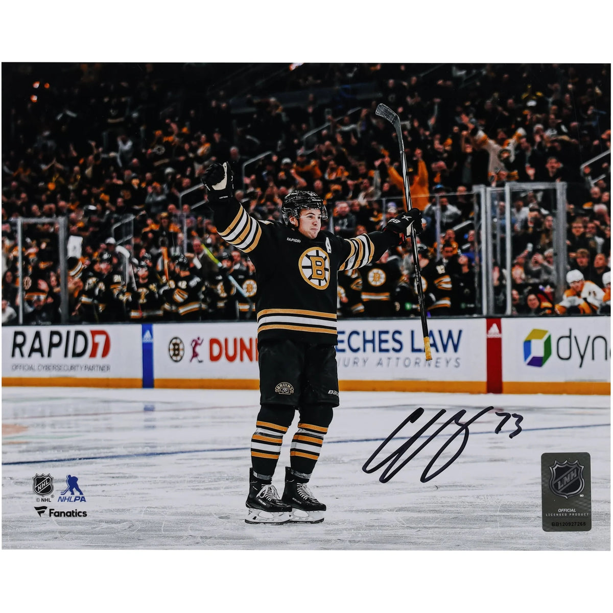 Charlie McAvoy Signed 8 x 10 Photo | Bruins 100th Anniversary Jersey