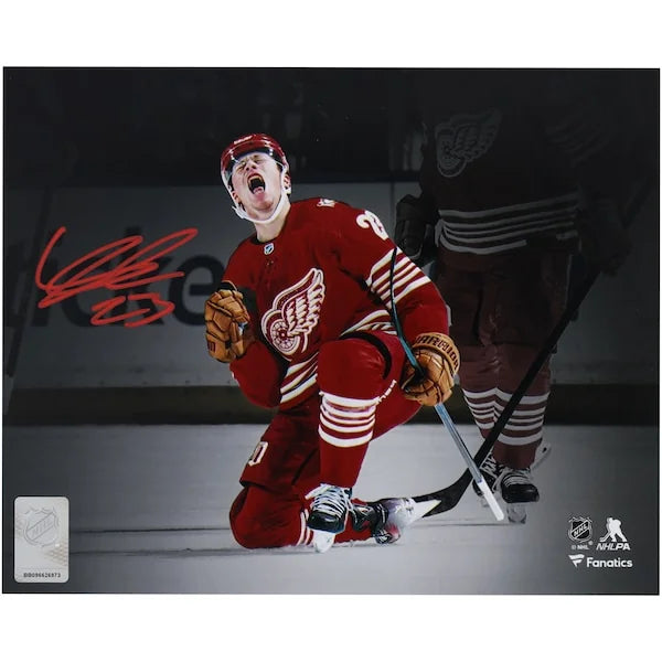 Lucas Raymond Signed 8 x 10 Photo | Detroit Red Wings 100th Goal