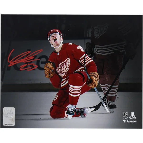 Lucas Raymond Signed 8 x 10 Photo | Detroit Red Wings 100th Goal