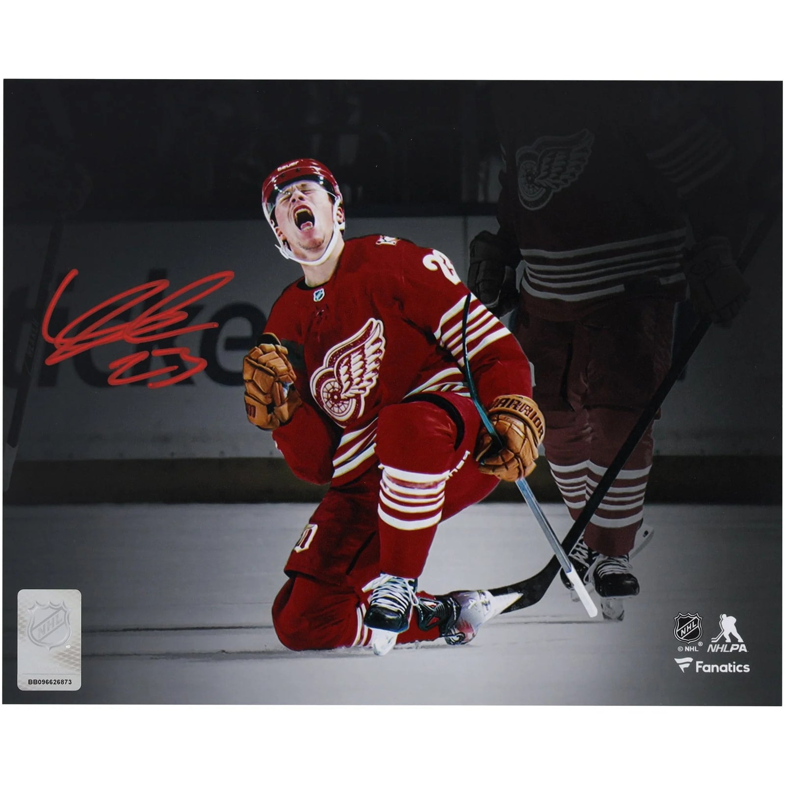 Lucas Raymond Signed 8 x 10 Photo | Detroit Red Wings 100th Goal