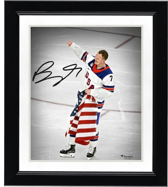 Brady Tkachuk Signed Team USA 8 x 10 Photo | 2026 Olympic Gold Medal