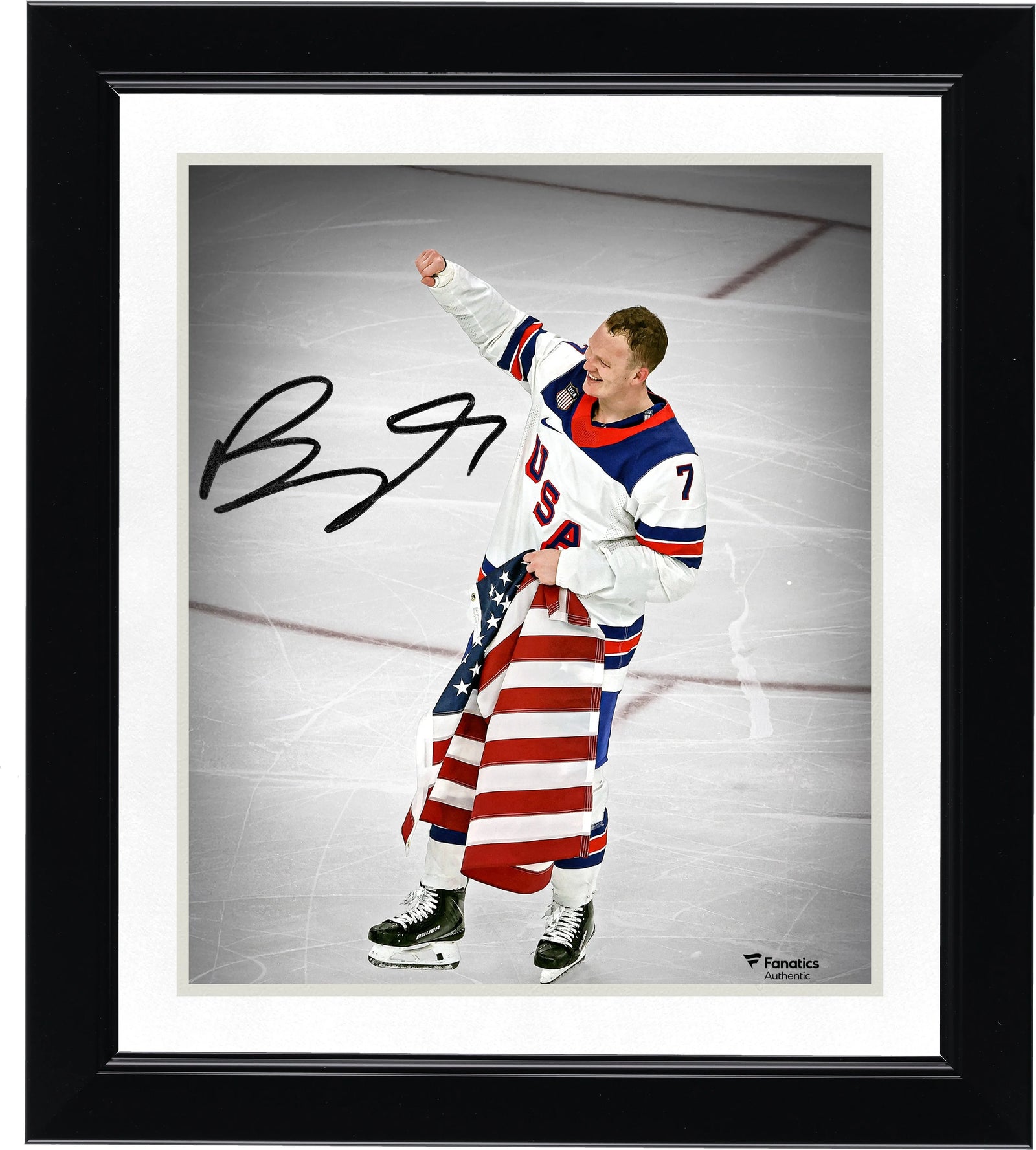 Brady Tkachuk Signed Team USA 8 x 10 Photo | 2026 Olympic Gold Medal