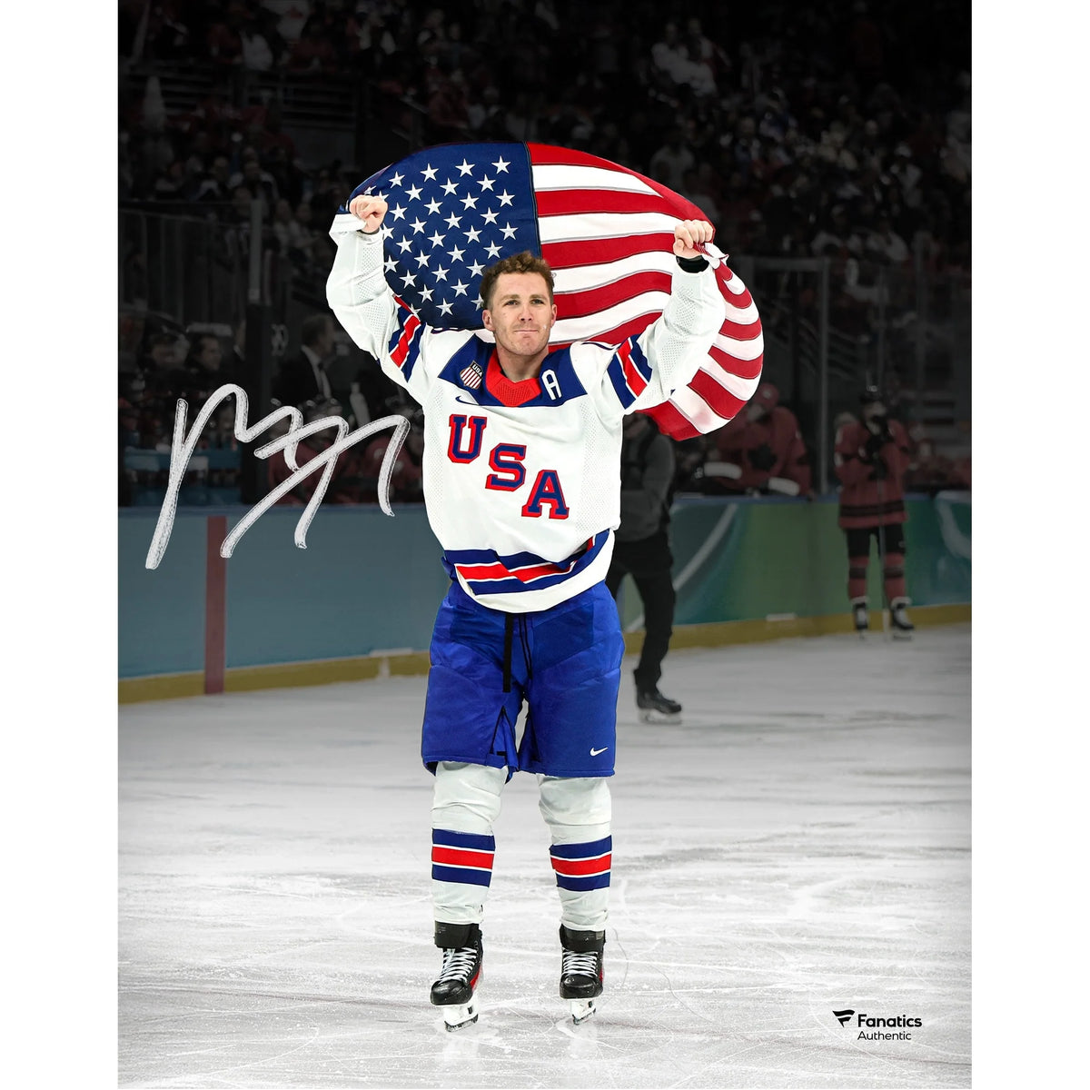 Matthew Tkachuk Signed Team USA 8 x 10 Photograph | 2026 Olympic Gold Medal