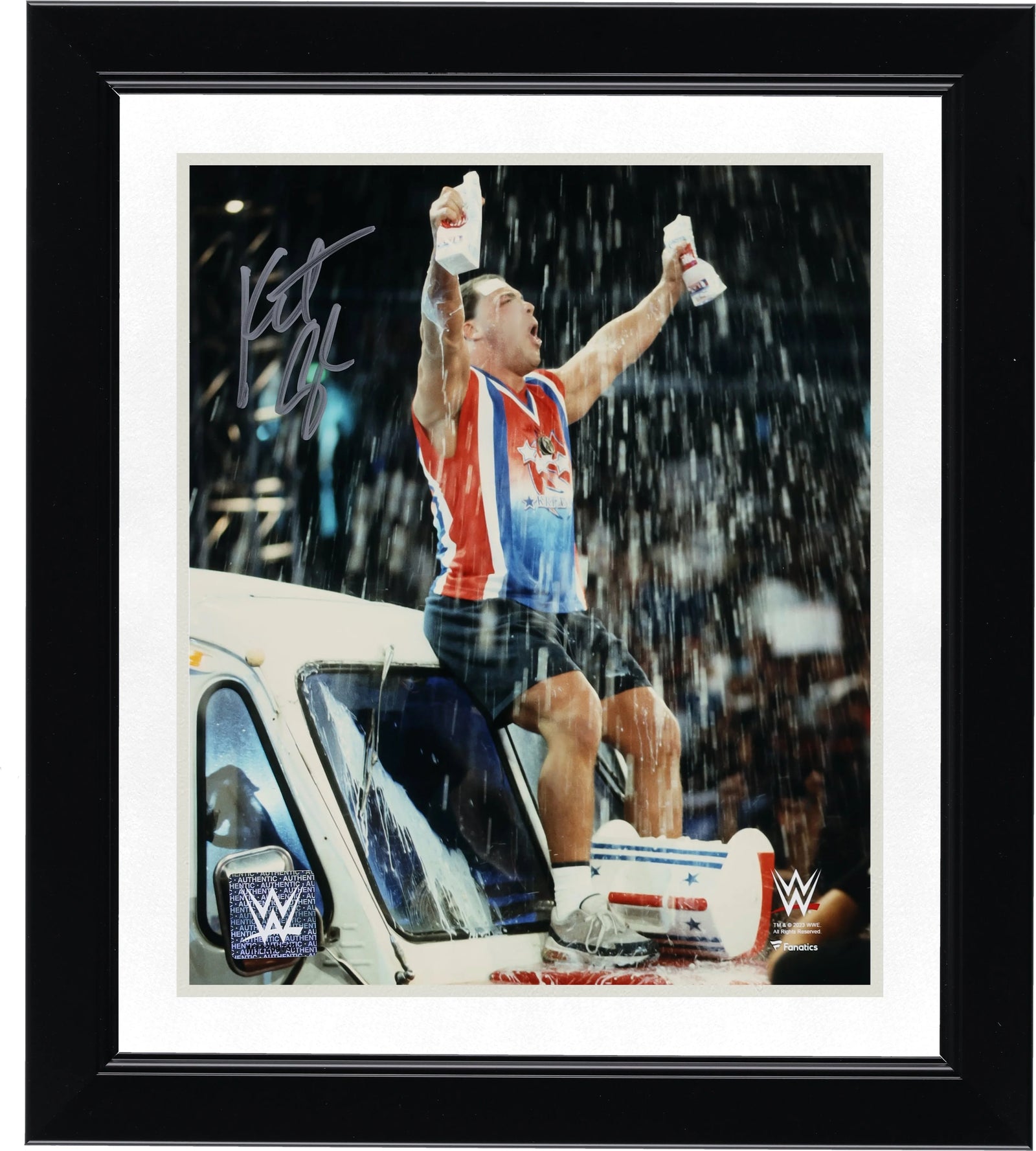 Kurt Angle Signed 8 x 10 Milk Truck Celebration Photograph | Authenticated