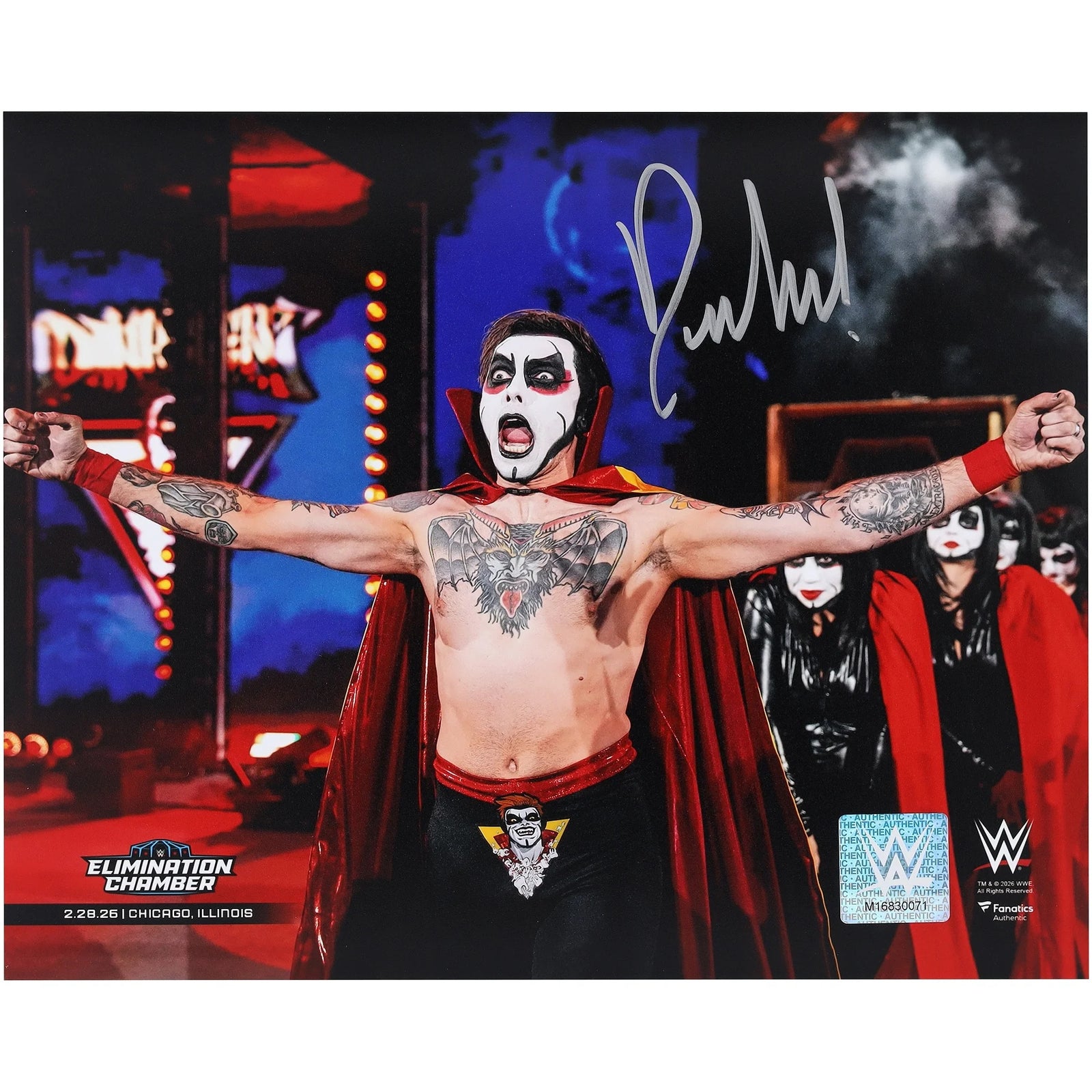 Danhausen Signed 8 x 10 WWE Elimination Chamber Photo | Authenticated