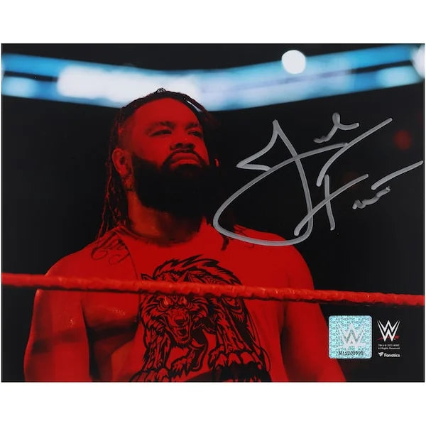 Jacob Fatu Signed WWE 8 x 10 Standing In Ring Photograph | Authenticated