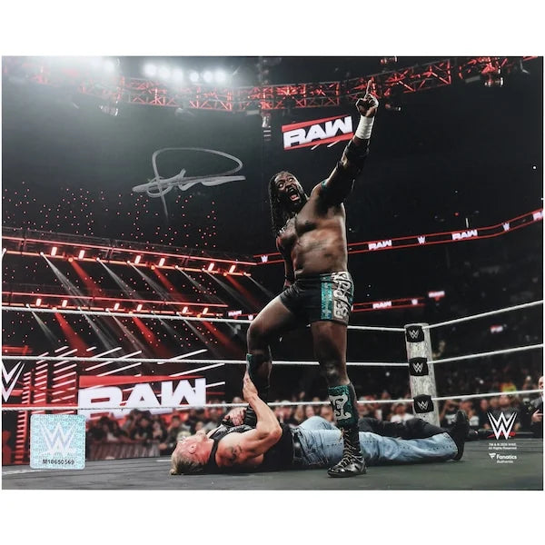 Oba Femi Signed 8 x 10 WWE Photo | Standing Over Brock Lesnar