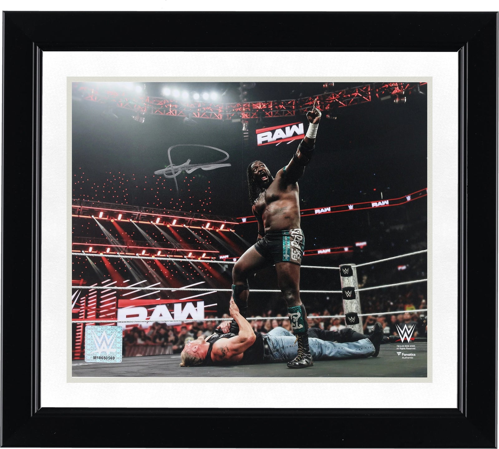 Oba Femi Signed 8 x 10 WWE Photo | Standing Over Brock Lesnar