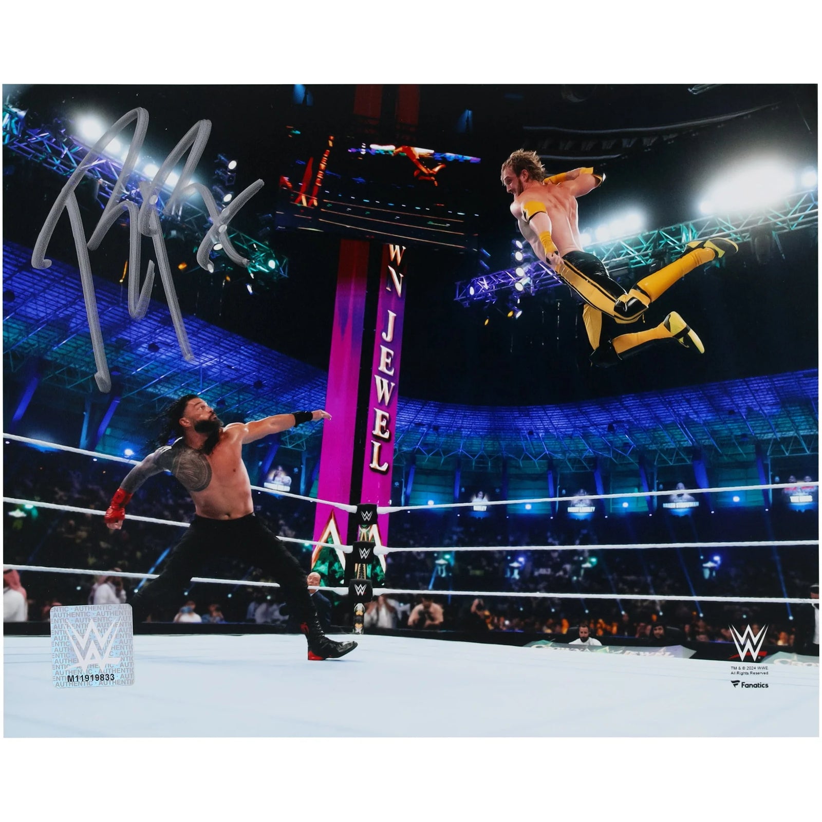 Roman Reigns Signed 8 x 10 Photograph | Crown Jewel 2022 vs. Logan Paul