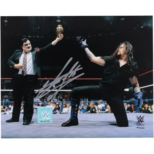 The Undertaker Signed 8 x 10 In-Ring Photo | Urn Salute