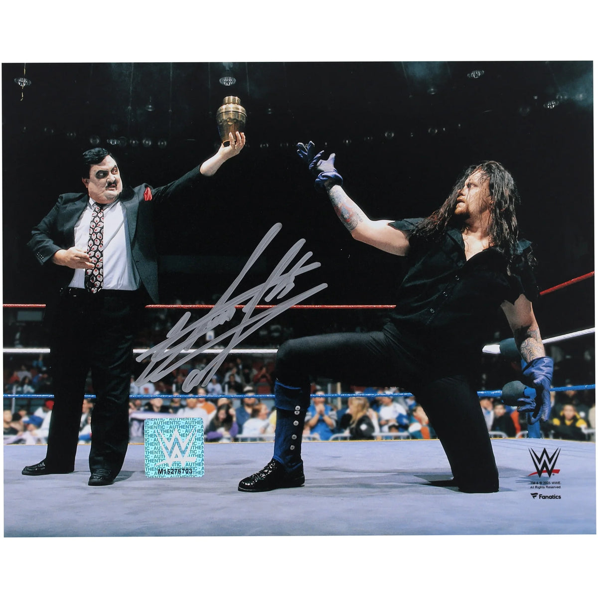 The Undertaker Signed 8 x 10 In-Ring Photo | Urn Salute