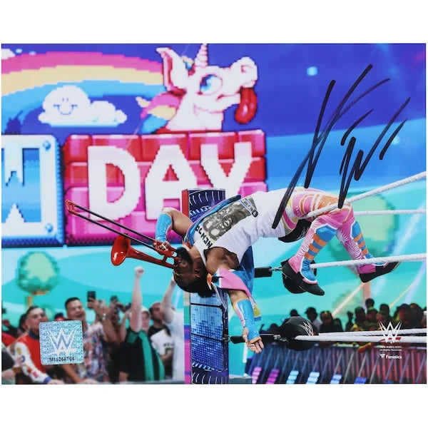 Xavier Woods Signed 8 x 10 Photograph | Leaning On The Ropes Playing Trombone