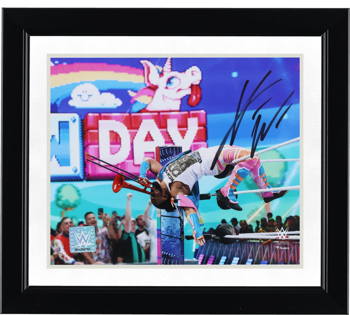 Xavier Woods Signed 8 x 10 Photograph | Leaning On The Ropes Playing Trombone