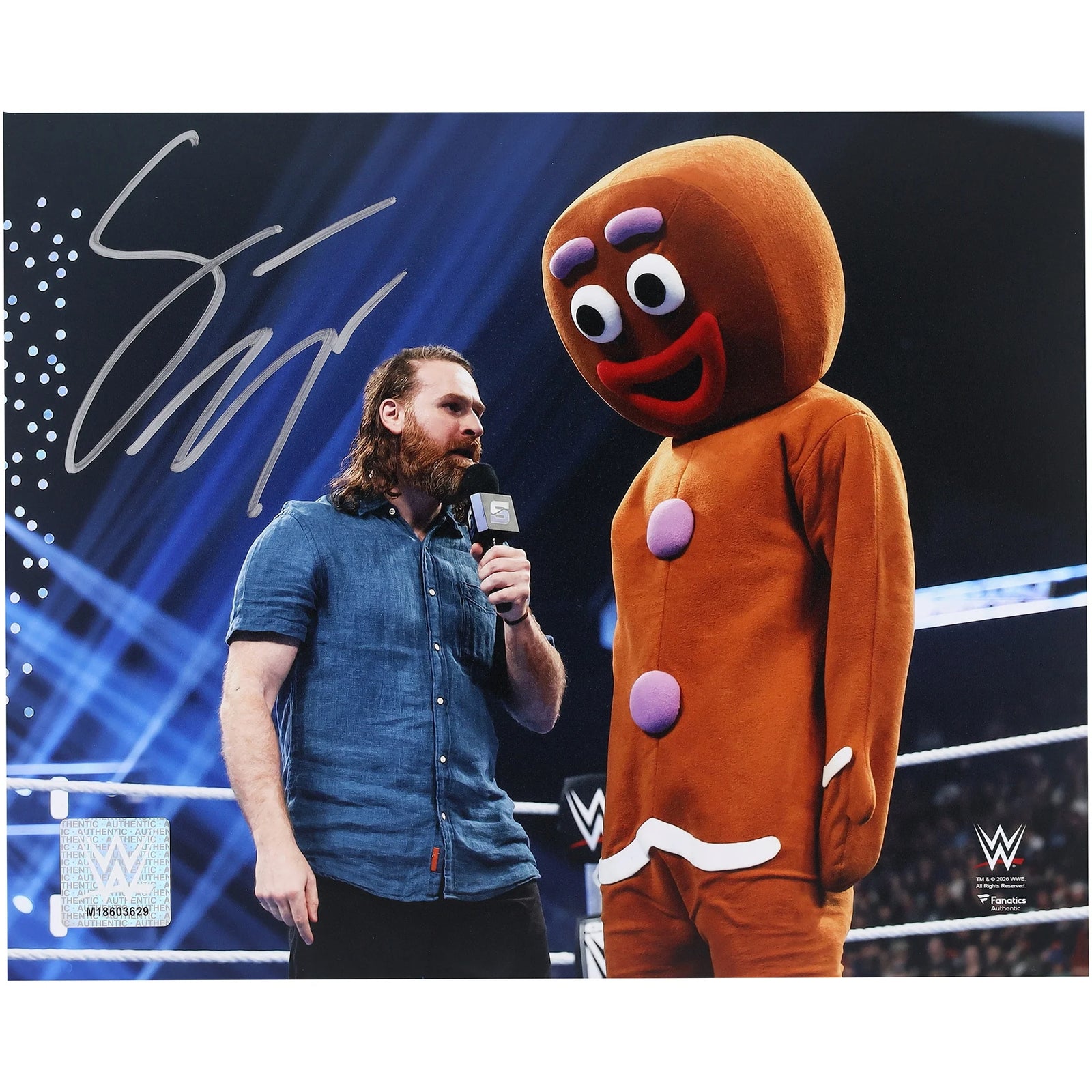 Sami Zayn Signed WWE 8 x 10 In-Ring Photo | Gingerbread Man