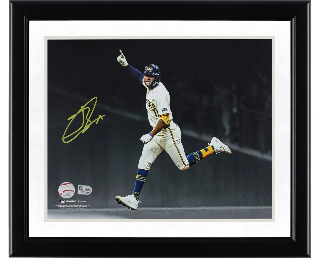 Jackson Chourio Signed 11 x 14 Celebration Spotlight Photograph | Milwaukee Brewers