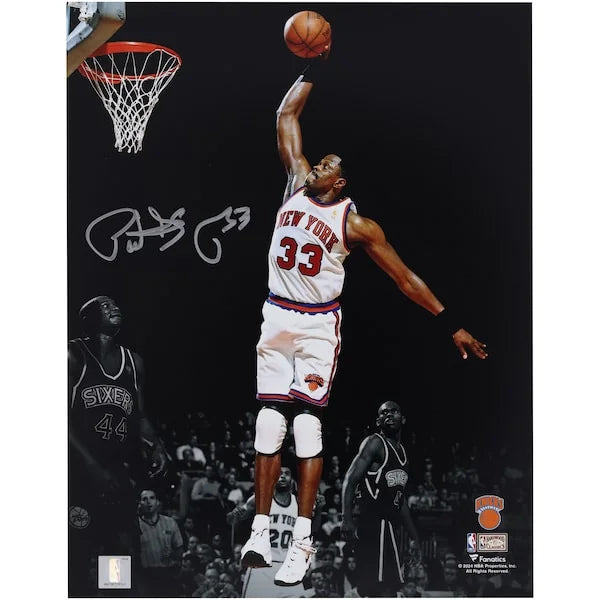 Patrick Ewing Signed 11 x 14 Photograph | Knicks vs 76ers