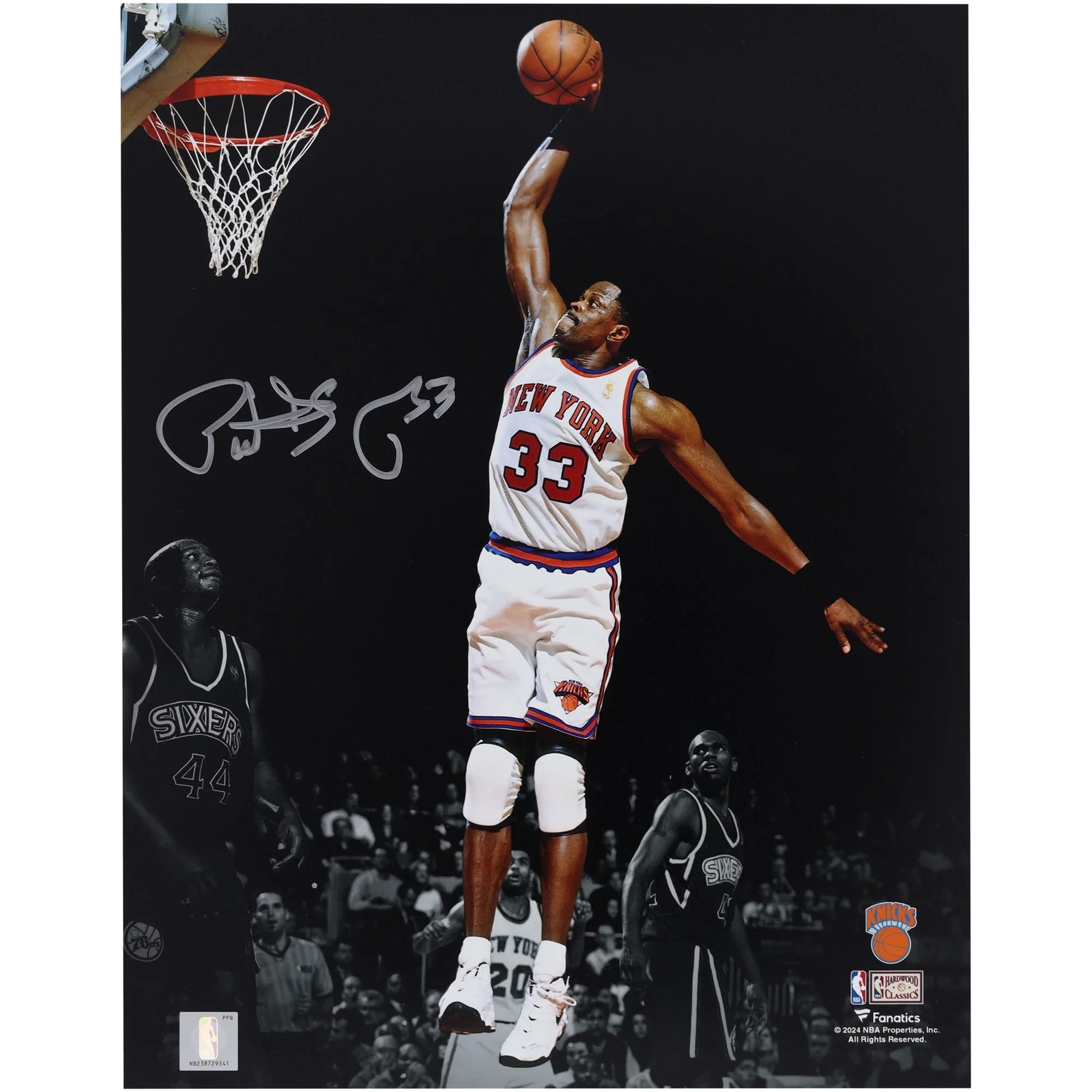 Patrick Ewing Signed 11 x 14 Photograph | Knicks vs 76ers
